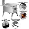 VEVOR Tent Wood Stove,outdr Camping Wood Burning Stove SS w/ Folding Pipe,Portable Wood Stove 90.6'' Height Wood Tent Stove For Camping