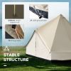 Outsunny 16.5' Large Family Tent 10 Persons Waterproof Teepee Bell Tents Hunting Camp Huge Four Season