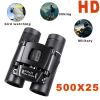 500X25 / 300X25 Professional Folding Small Compact Lightweight binocs; Long Range Zoom Telescope w/ Storage Bag For Hiking hntg Travel Super Foot Bowl