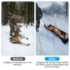 Deer Drag Sled w/ Handle Deer Cart Game Hauler Snow Sledding Pad hntg Gear Supplies w/ 32.8FT Black Rope 16.1FT White Rope for hntg Ice Fishing Haul