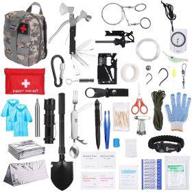 125Pcs Survival Kits Professional Emergency Survival Gear Tactical First Aid Kit Supplies for Outdoor Adventure Camping Hiking Hunting (Type: Survival_Tool_Kit)
