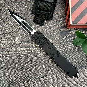 Spring knife EDC Survival Knives Outdoor Camping Fishing (Color: black)