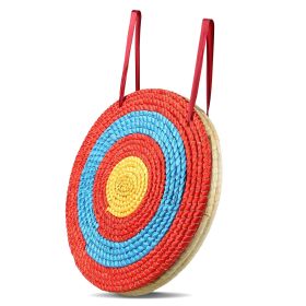 VEVOR Archery Target, 3 Layers 20" Arrow Target, Traditional Solid Straw Round Archery Target Shooting Bow, Hand-Made Arrows Target, Coloured Rope (material: Straw_Stalks, size: 3 Layers - 20 x 20 x 2.5 inch)