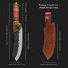 Qulajoy Boning Knife - Hand Forged Camping Knife 7Cr17MOV Blade - Dragon Head Handle & Leather Sheath - Unique Dragon Style - Viking Knife