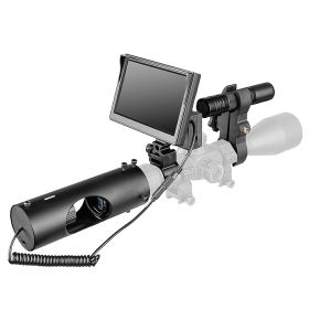 Night Vision Scope Digital Camera Infrared Rifle Scope 850nm Hunting Scope System with IR Torch System 5in Monitor (Color: black)