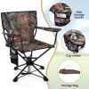 360AA Swivel Hunting Chair Portable Foldable Hunting Chair with Mesh Cup Holder and Storage Pockets