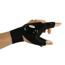 1pc rechg. Led Flashlight Fishing Gloves w/ Hook-&-loop Fastener For outdr Fishing Camping Hiking; Christmas Gifts For Dads Boyfriends Husband (Color: Left_Hand_One)