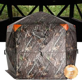 VEVOR hntg Blind, 288AA See Through Ground Blind, 6-7 Person Pop Up Deer Blind for hntg w/ Carrying Bag, Portable Resilient hntg Tent (Product Classification: Window + Mesh, Item Size: 84_inch)