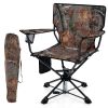 360AA Swivel Hunting Chair Portable Foldable Hunting Chair with Mesh Cup Holder and Storage Pockets