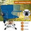 360AA Swivel Hunting Chair Portable Foldable Hunting Chair with Mesh Cup Holder and Storage Pockets