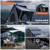Explorer Pro Rooftop Tent Hard Shell w/ USB Outlet, Side Awning, Replaceable Netting Curtain&Luggage Racks for 4 Season Camping, Aluminum Pop Up 2-3 P