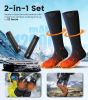 Wavmill rechg. Heated Set - Heated Socks & Hand Warmers for Men - 2 Packs 12000mAh Electric Foot Warmers - Gifts for hntg, Fishing, Skiing & Outdr