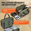 VEVOR Range Bag for 2 Pistols Tactical Gun Bag 2 Built-in Pistol Bags Green, Range Bag for Handguns Gun Case Bag w/ Lockable Zipper