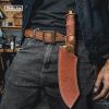Qulajoy Boning Knife - Hand Forged Camping Knife 7Cr17MOV Blade - Dragon Head Handle & Leather Sheath - Unique Dragon Style - Viking Knife