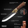 Qulajoy Boning Knife - Hand Forged Camping Knife 7Cr17MOV Blade - Dragon Head Handle & Leather Sheath - Unique Dragon Style - Viking Knife