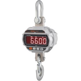 VEVOR Digital Crane Scale, 6600 lbs/3000 kg, Industrial Heavy Duty Hanging Scale w/ Remote Control, Cast Aluminum Case & LED Screen, High Precision (Maximum Weight Capacity: 6600_lbs)