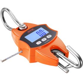 VEVOR Digital Crane Scale, 880 lbs/400 kg, Industrial Heavy Duty Hanging Scale w/ Cast Aluminum Case & LCD Screen, Handheld Mini Crane w/ Hooks (Maximum Weight Capacity: 880_lbs)