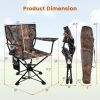 360AA Swivel Hunting Chair Portable Foldable Hunting Chair with Mesh Cup Holder and Storage Pockets