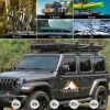 Adventurer Pro Rooftop Tent Hard Shell w/ USB Outlet, Side Awning, Replaceable Rain Fly&Luggage Racks for 4 Season Camping, Aluminum Pop Up 2-3 Person